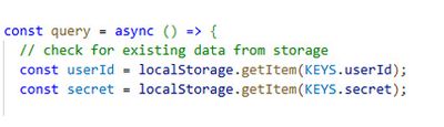 Local storage code example